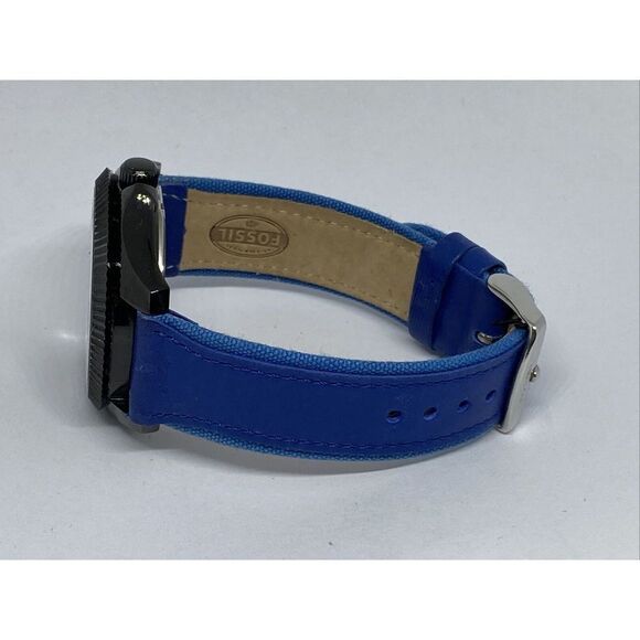 Fossil AM4591 Women's Blue Leather Analog Black Dial Quartz genuine Watch XX353 - Picture 9 of 12